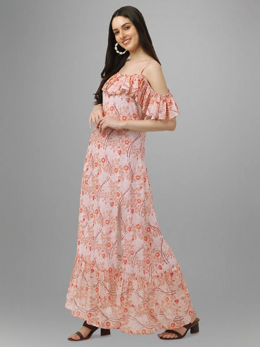 dresses for Women western wear Peach Maxi Dress