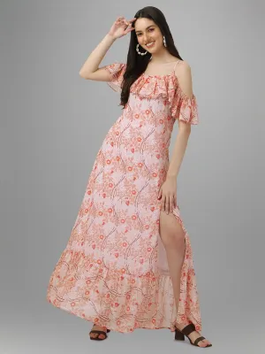dresses for Women western wear Peach Maxi Dress