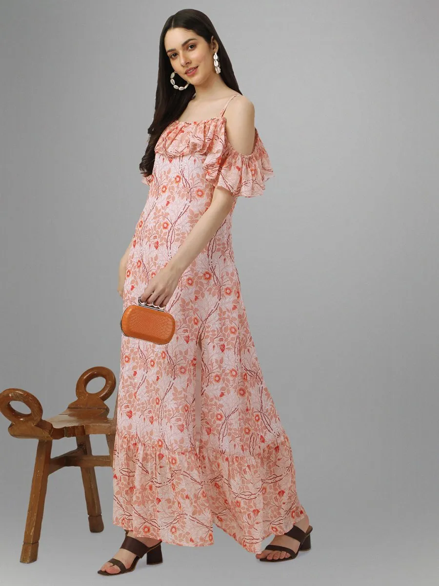 dresses for Women western wear Peach Maxi Dress