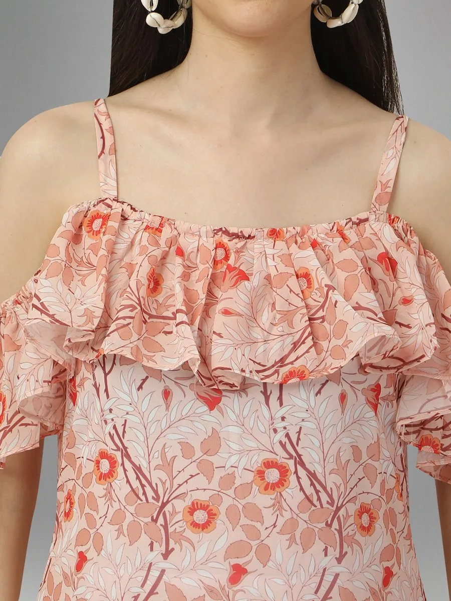 dresses for Women western wear Peach Maxi Dress
