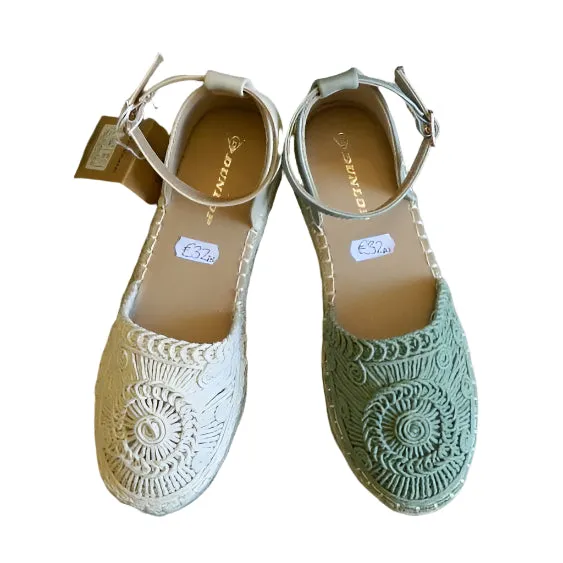 Dunlop @ Lotus Crochet Espadrille in Sage or Cream