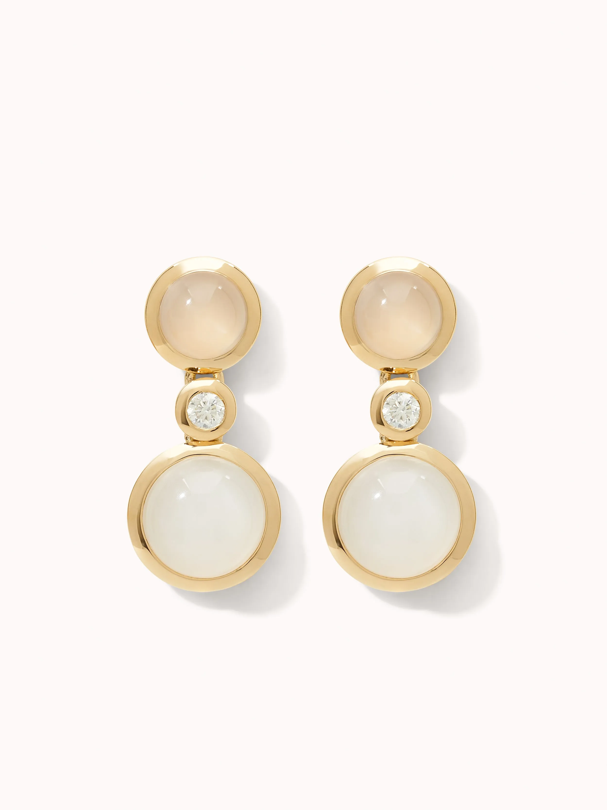 Earrings BOUTON 2 Cabochons 'Sand' / Classic 'Sand' / Classic