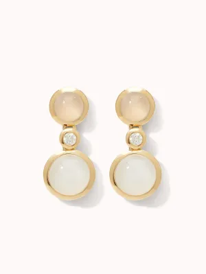 Earrings BOUTON 2 Cabochons 'Sand' / Classic 'Sand' / Classic