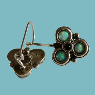 Earrings, Opal silver earrings, Sterling Silver Earrings