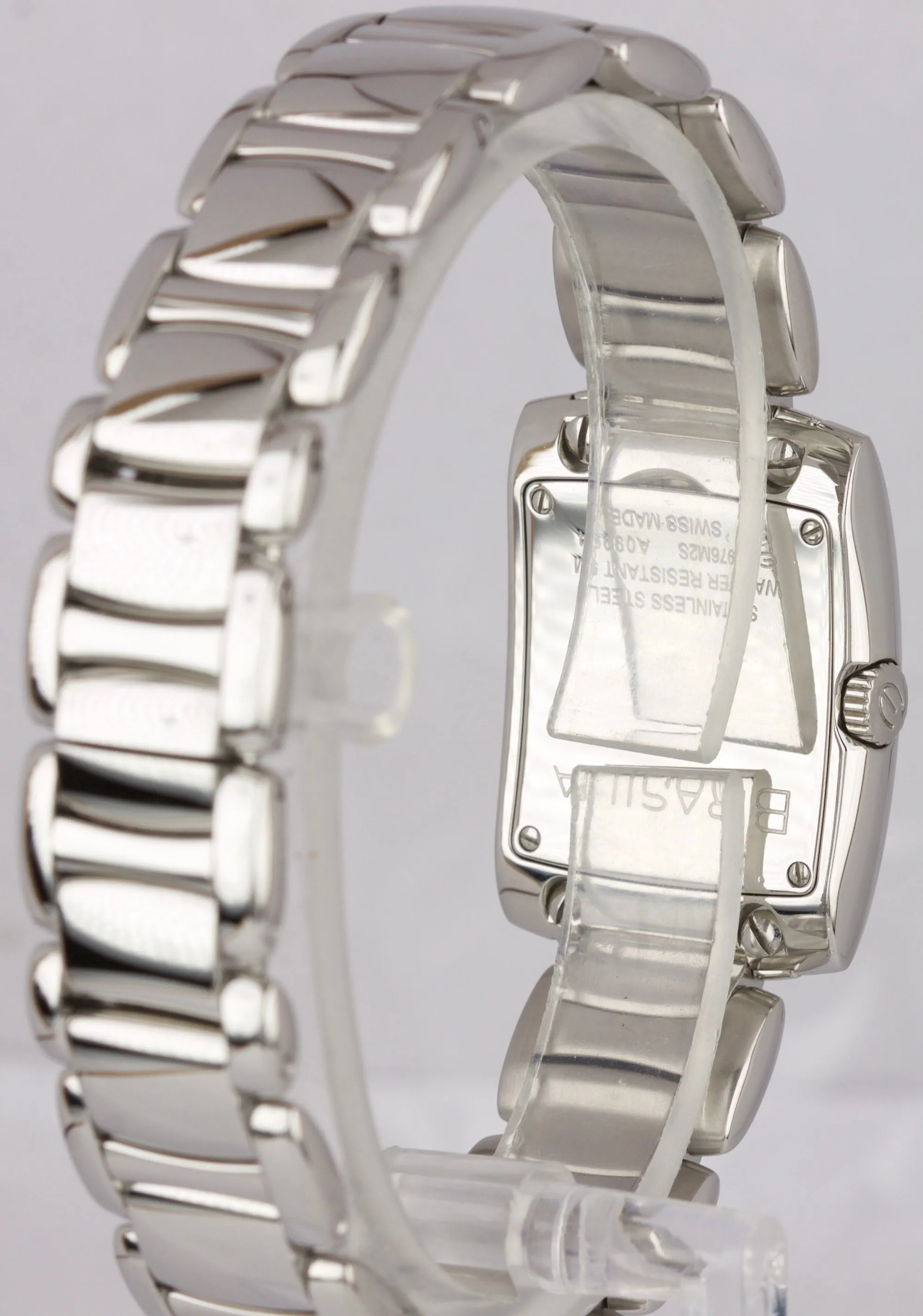 Ebel Brasilia Stainless Steel MOP Diamond Dial Bezel 24mm Quartz Watch EB 9976M2