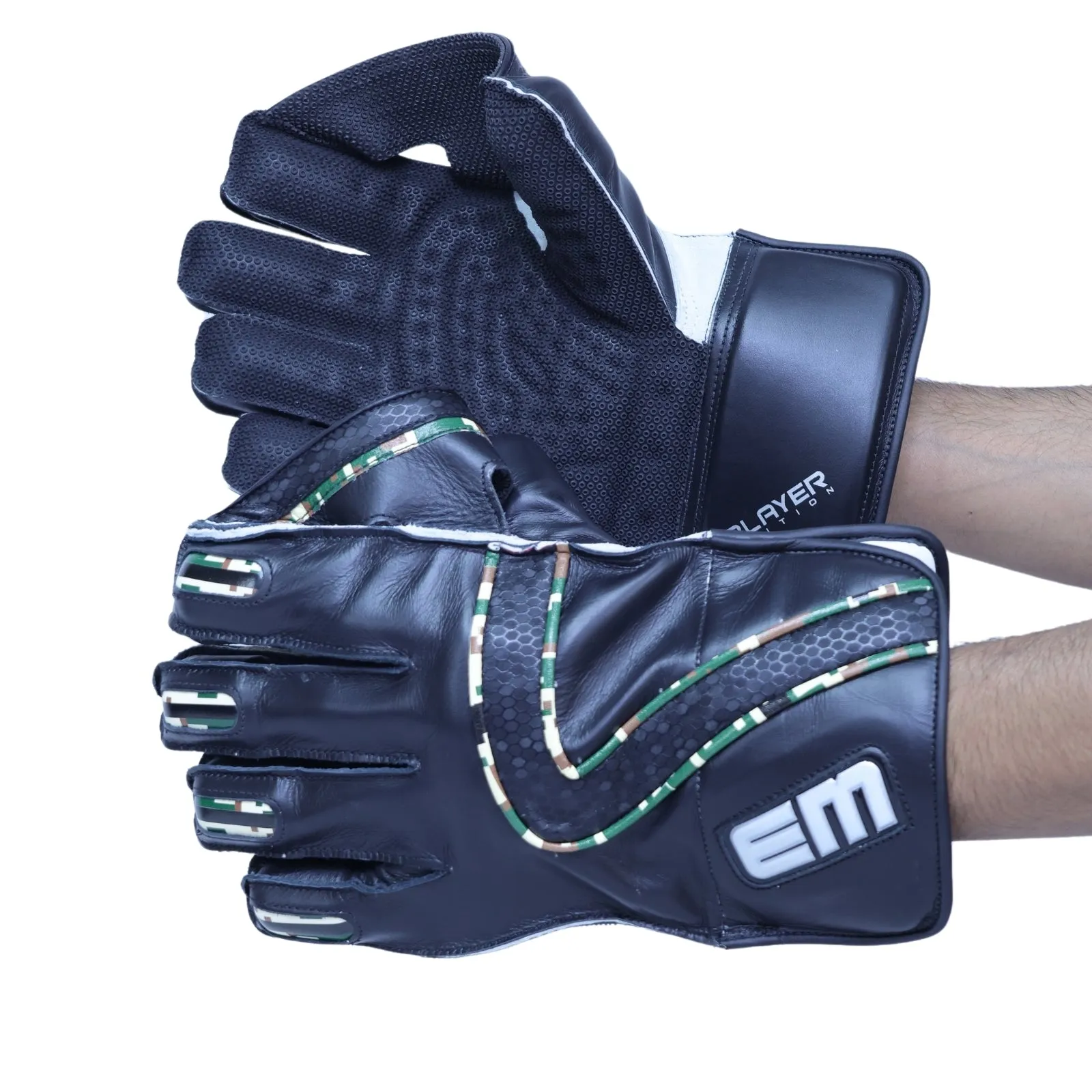 EM MSD Player Edition Cricket Wicket Keeping Gloves Mens Size