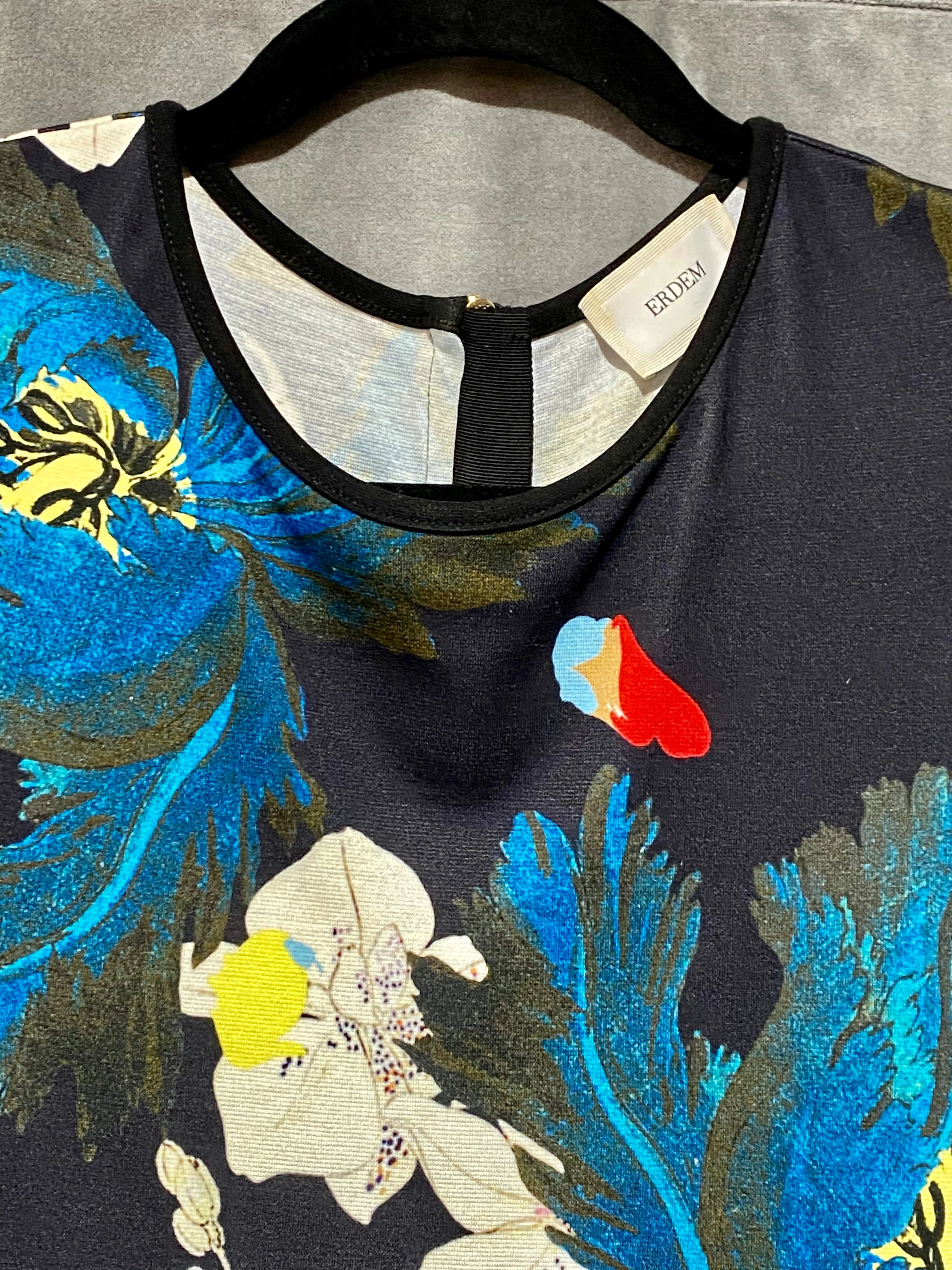 Erdem Sleeveless Fit and Flare Cotton Floral Print Dress