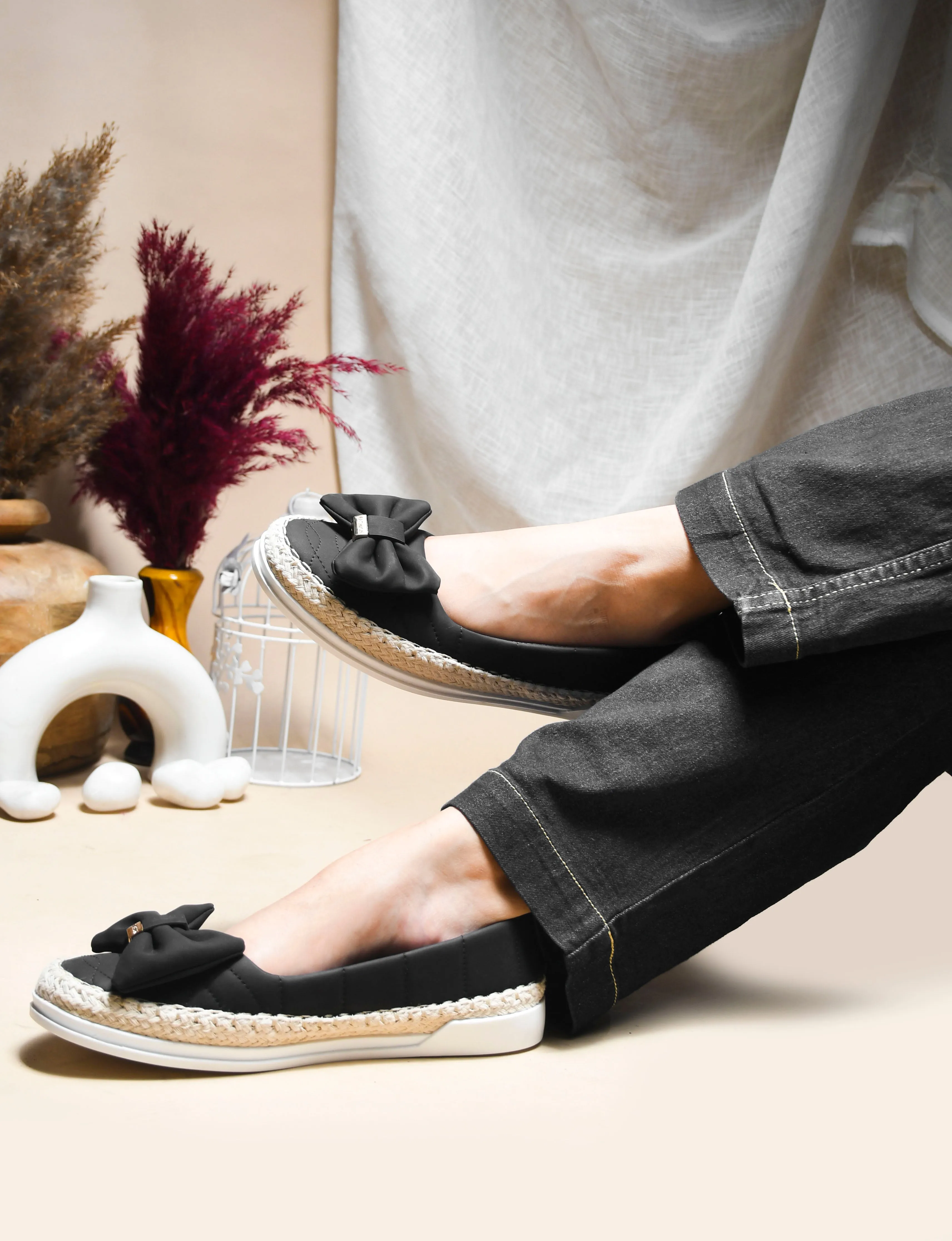 Espadrille Flats with Bow Detail