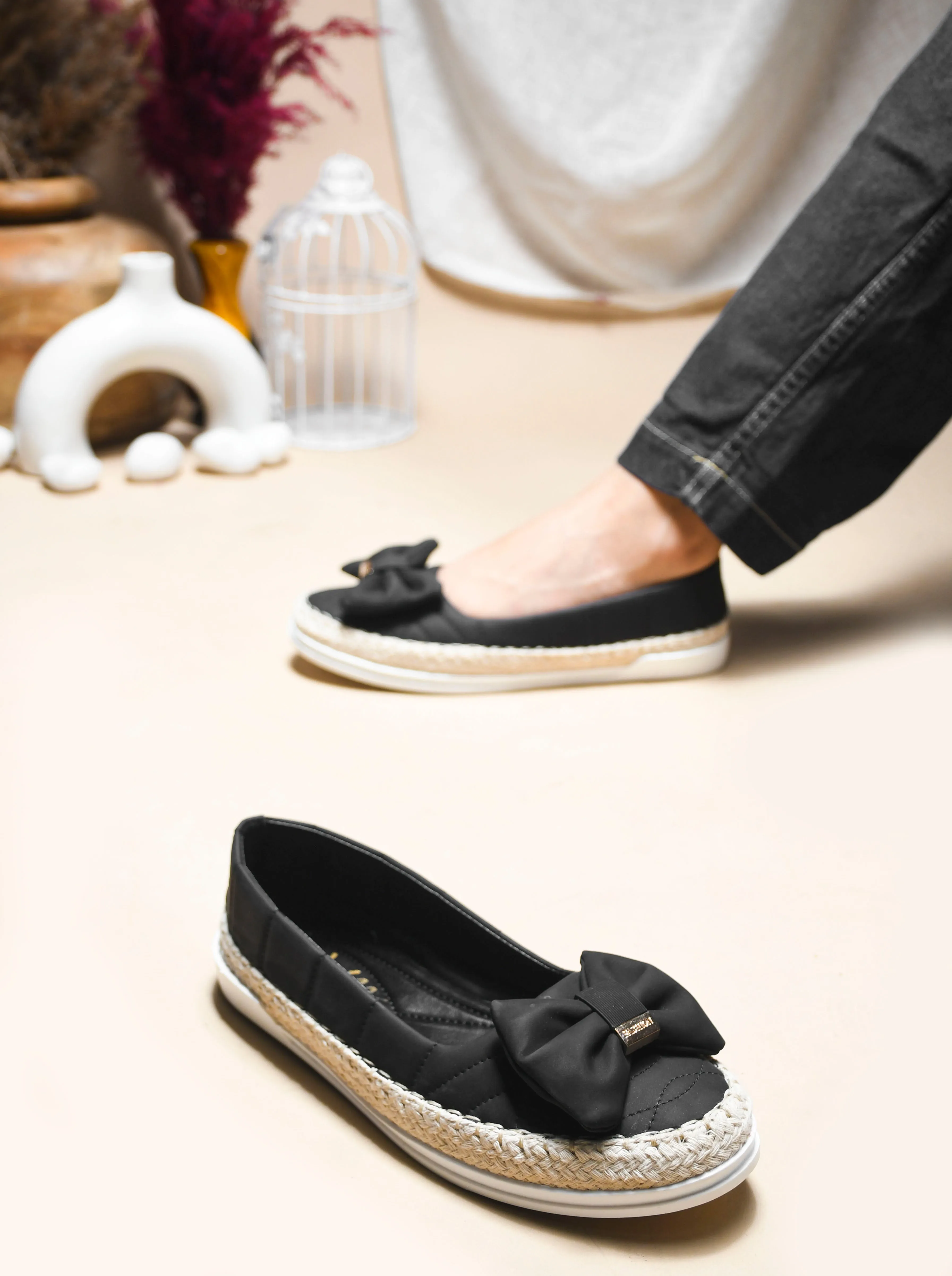 Espadrille Flats with Bow Detail