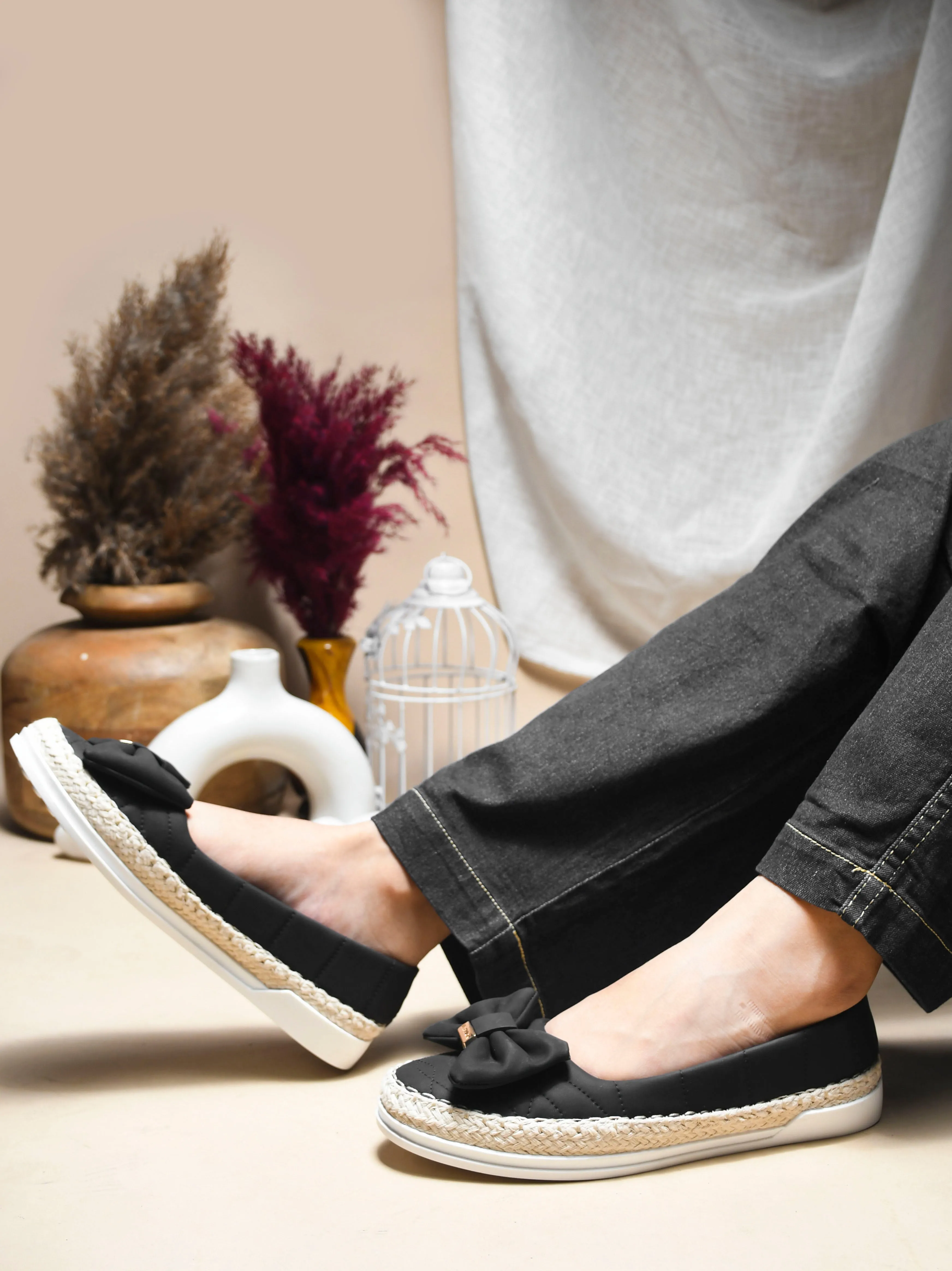 Espadrille Flats with Bow Detail