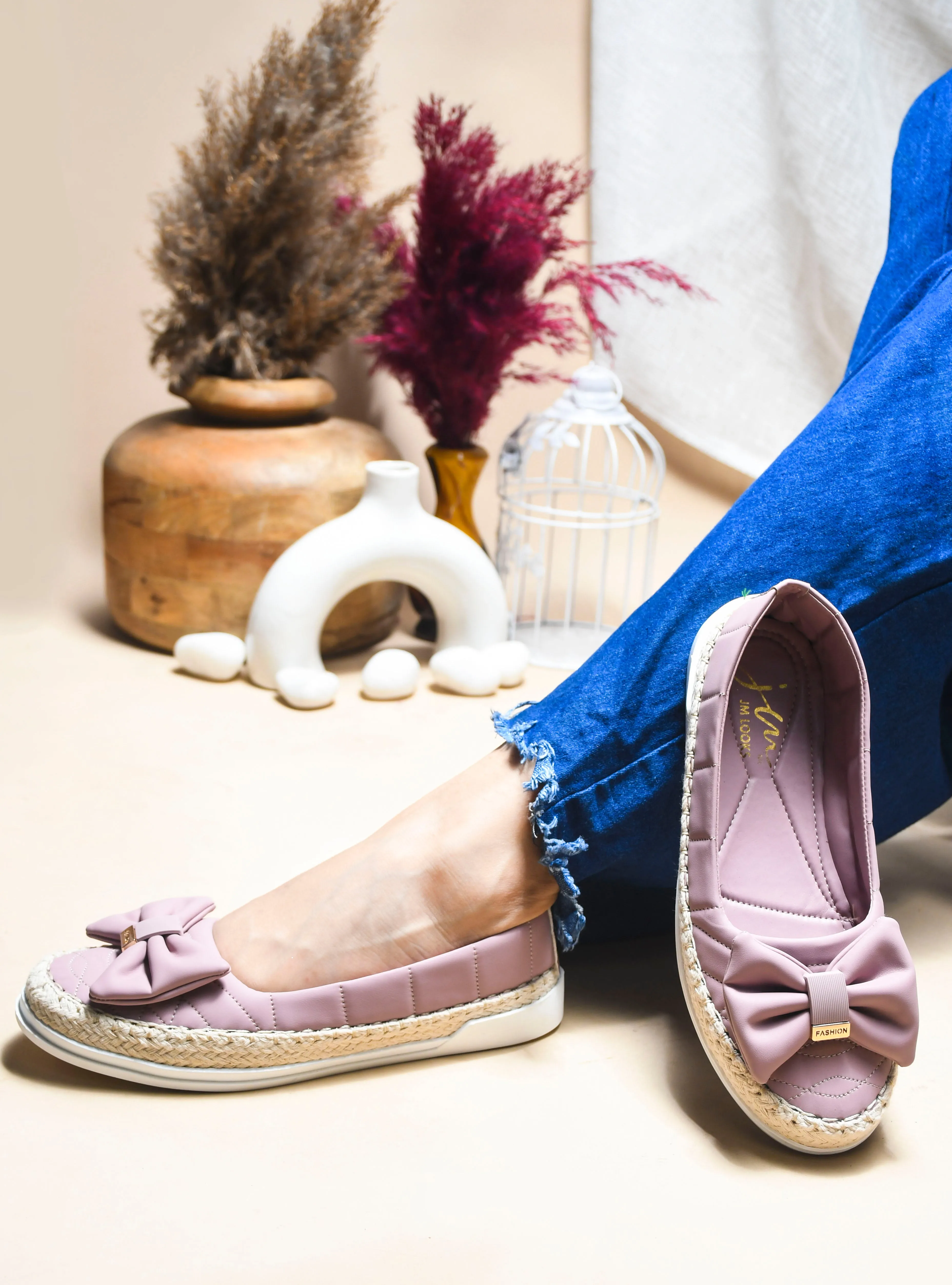 Espadrille Flats with Bow Detail