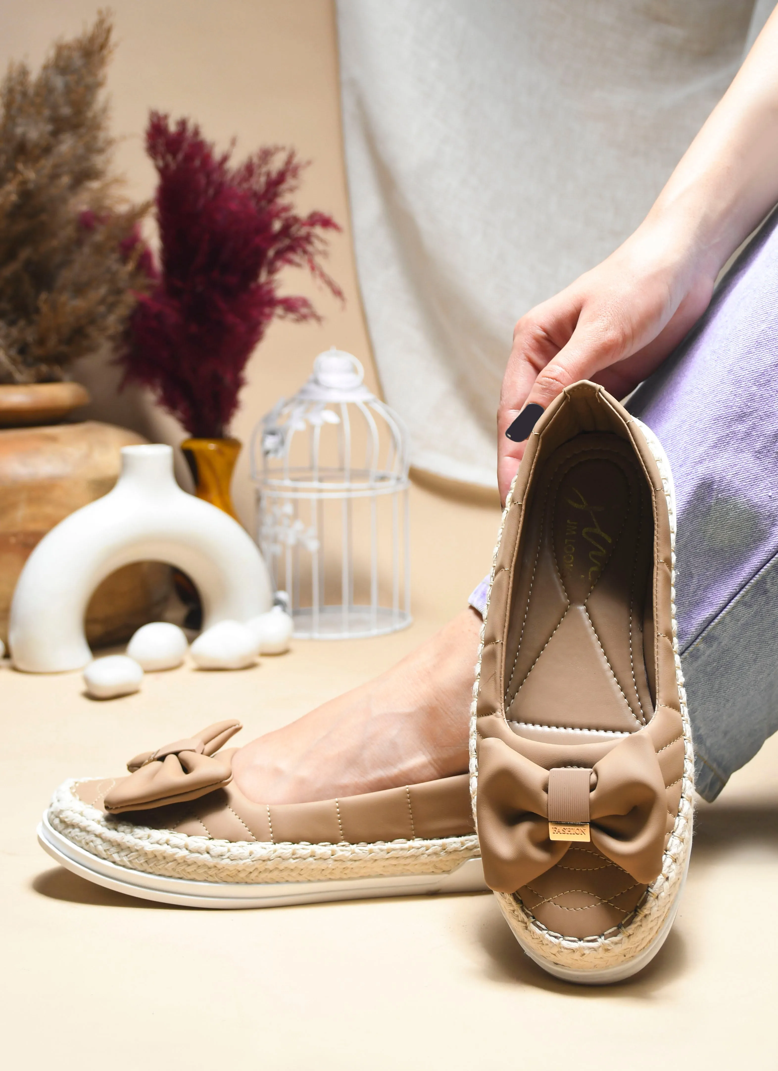Espadrille Flats with Bow Detail