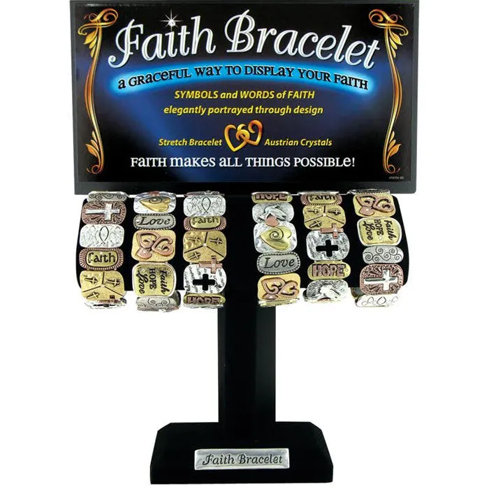 Faith Tri-Tone Stretch Bracelet
