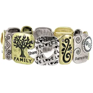 Family Tri-Tone Stretch Bracelet