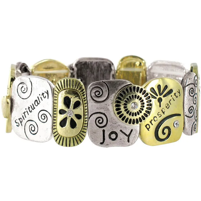 Family Tri-Tone Stretch Bracelet