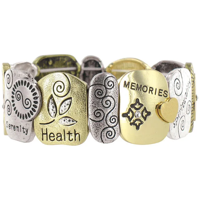 Family Tri-Tone Stretch Bracelet