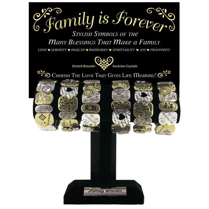Family Tri-Tone Stretch Bracelet