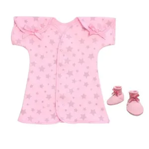 Fit & Flare NICU / SCBU Dress Pink Stars and Botties Set