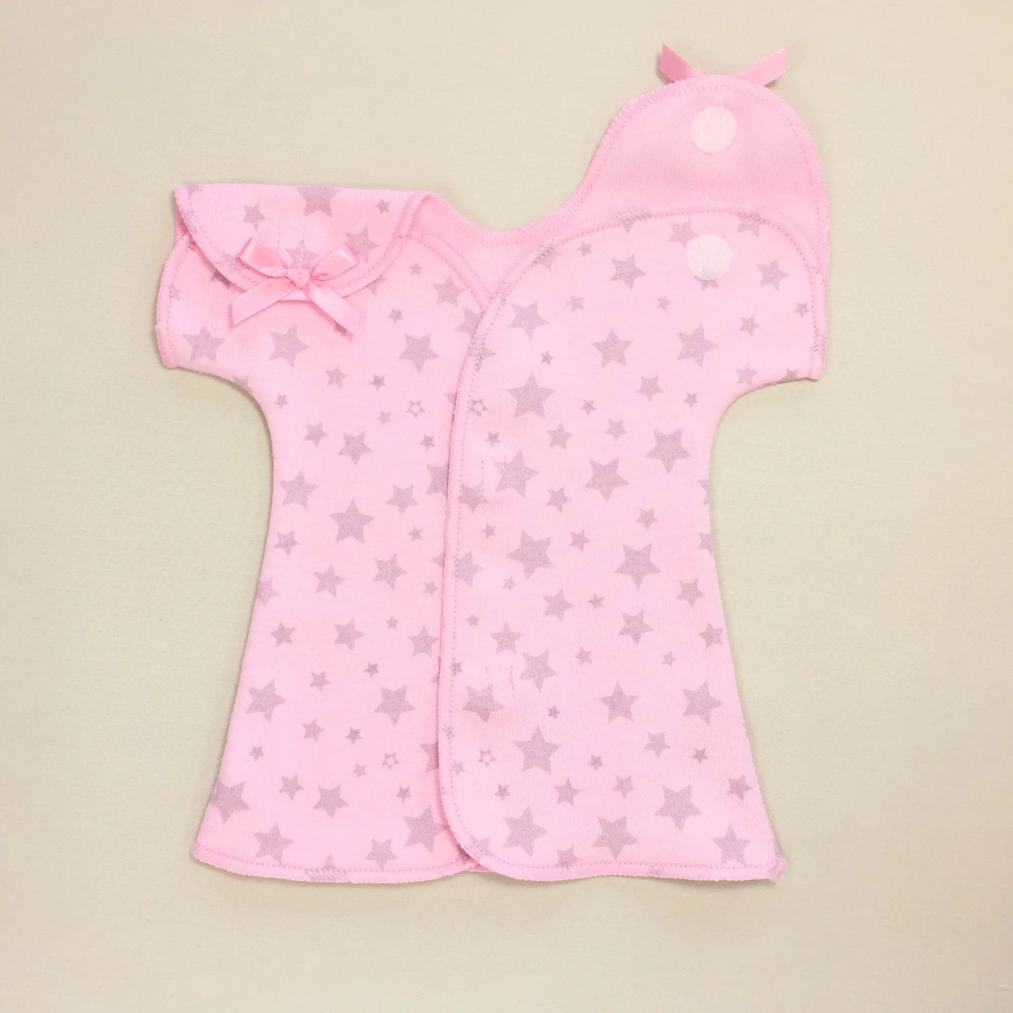 Fit & Flare NICU / SCBU Dress Pink Stars and Botties Set