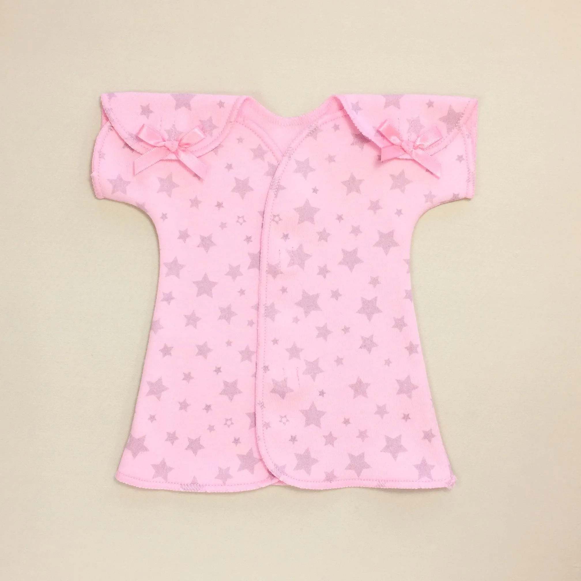 Fit & Flare NICU / SCBU Dress Pink Stars and Botties Set