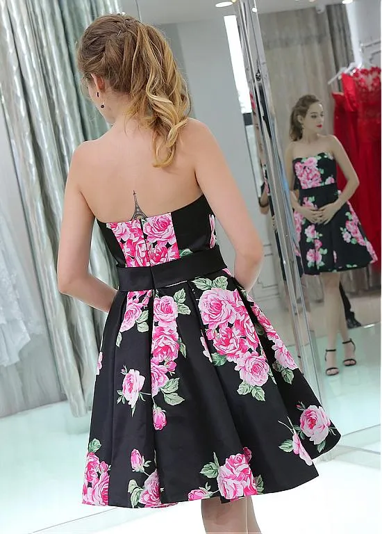 Floral Strapless Cocktail Dresses