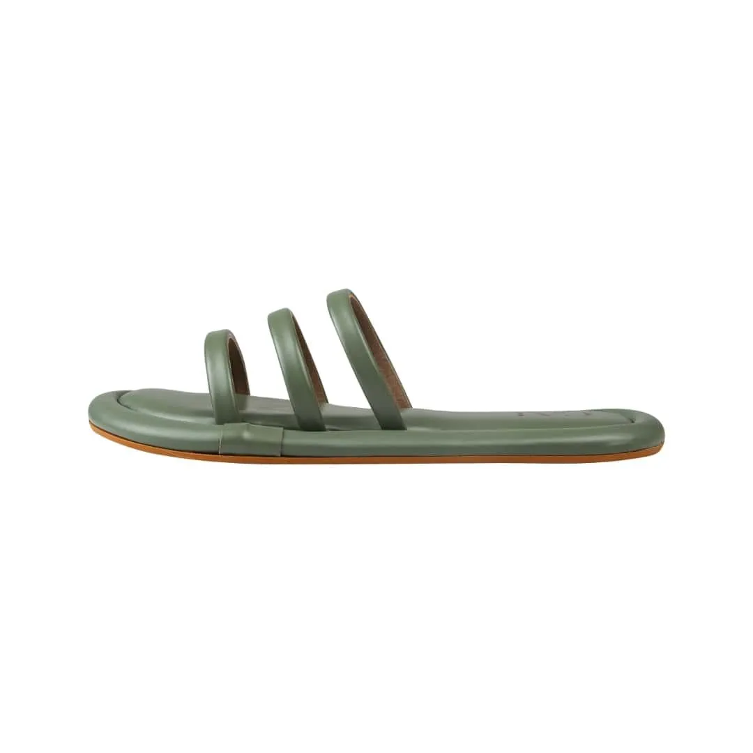 Fluffy Trio Straps Green Flats