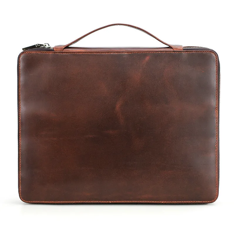 Full Grain Leather Travel Cable Organizer Bag Travel Electronics Accessories Bag Leather Tech Organizer