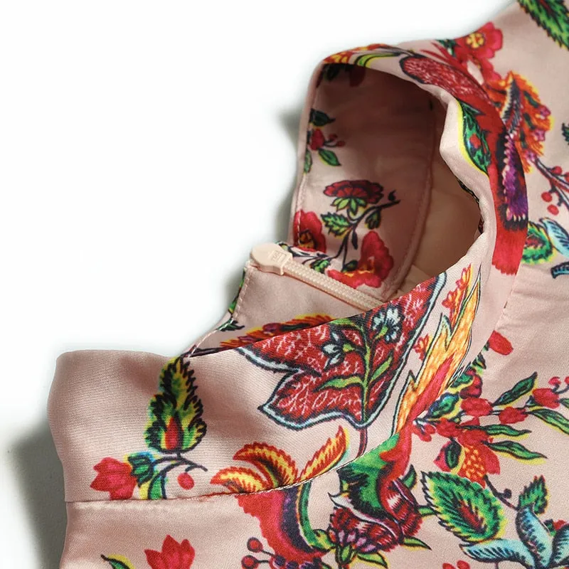 GISELLE Party Lantern Sleeve Print Dress