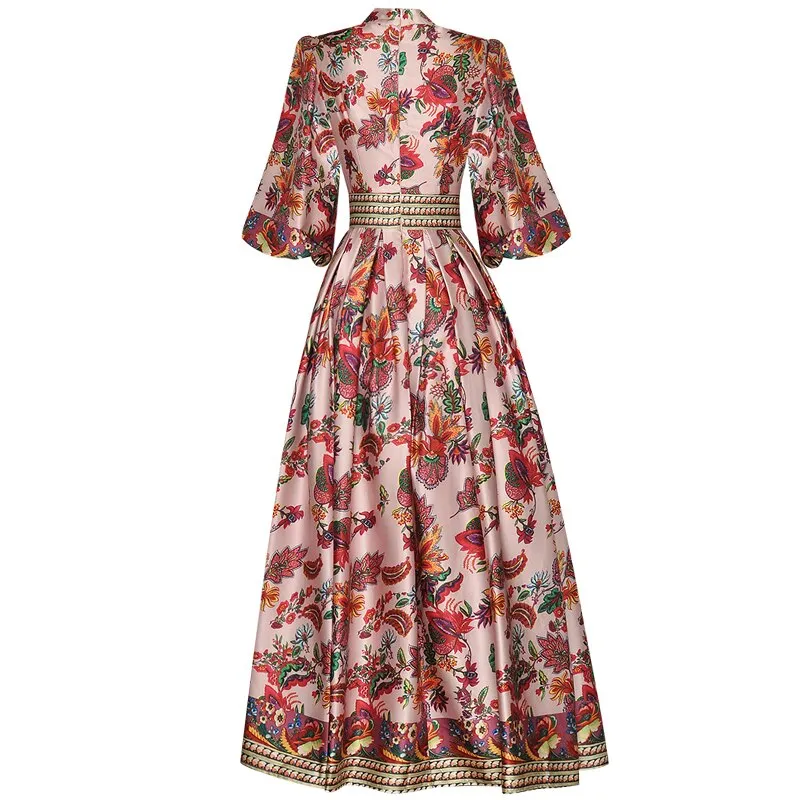 GISELLE Party Lantern Sleeve Print Dress
