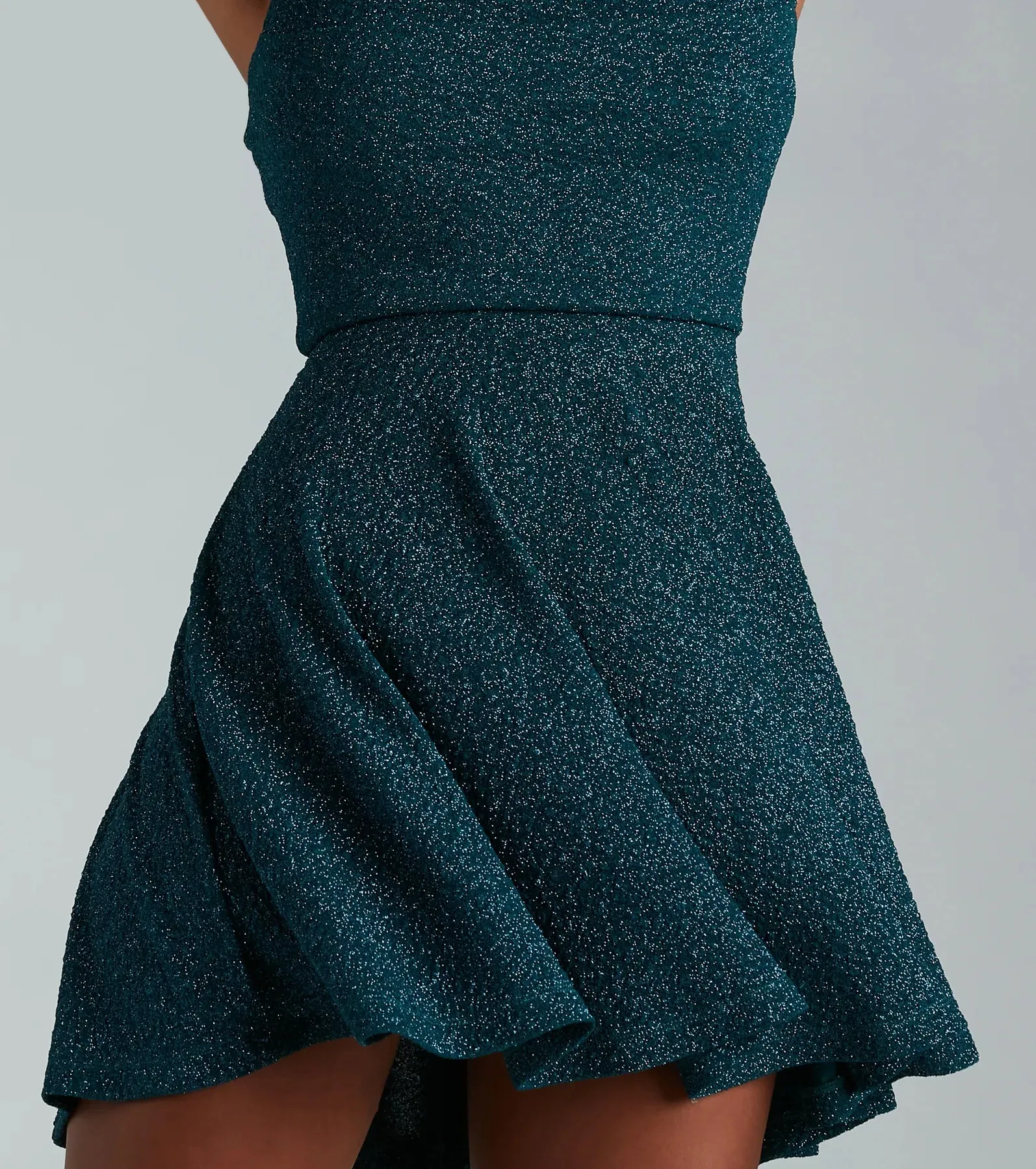 Glam Muse Glitter Knit Skater Dress