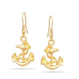 GOLD ANCHOR DROP EARRING #SQ6702G (MB5)
