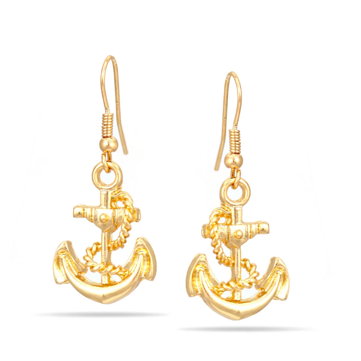 GOLD ANCHOR DROP EARRING #SQ6702G (MB5)