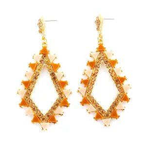 GOLD BROWN CRYSTAL EARRINGS  #SWAA-YW082805 (AA19)