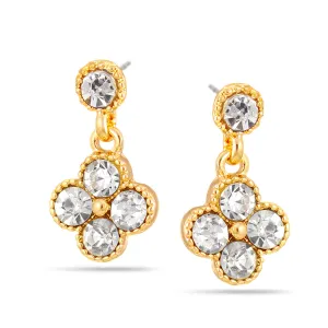 GOLD CRYSTAL DROP STUD EARRINGS #SWR-CP3213 (GG9)
