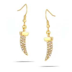 GOLD CRYSTAL HORN DROP EARRINGS #ADX6800333 (SHD7)