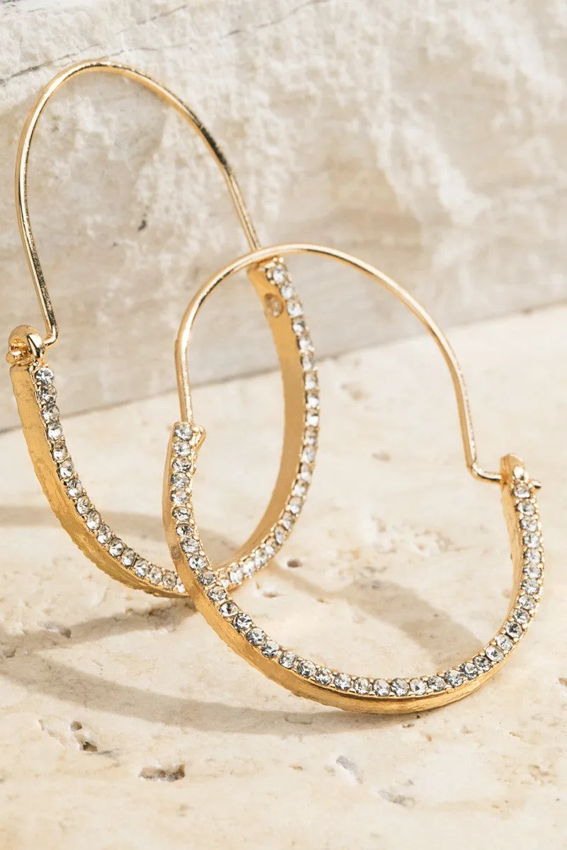 Gold Cubic Zirconia Hoop Earring *