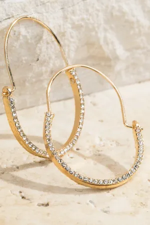 Gold Cubic Zirconia Hoop Earring *