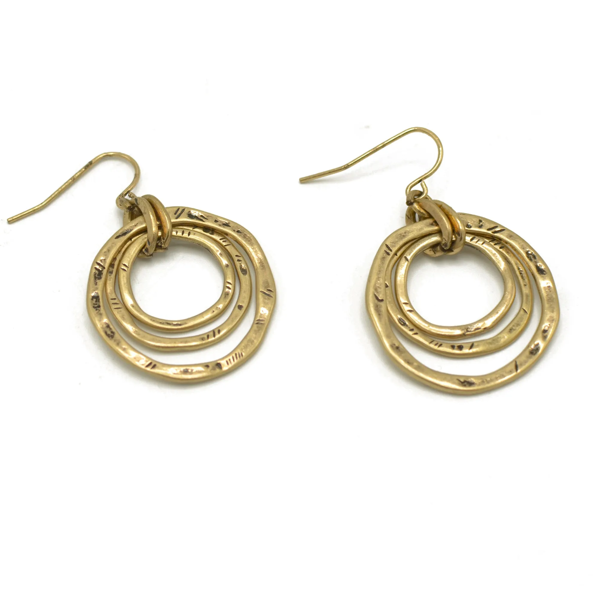 GOLD GEOMETRIC CIRCLE EARRINGS  #SE15407_GOLD (RG3)