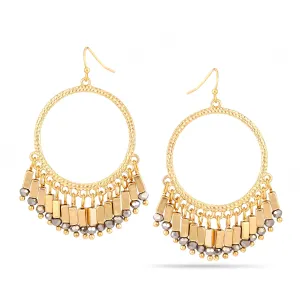GOLD HEMATITE CHANDELIER EARRINGS #SQ3670H (SHCD4)