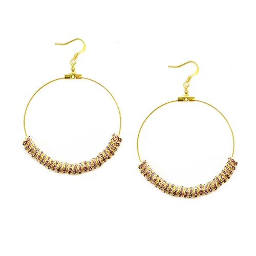 GOLD LIGHT AMETHYST EARRINGS  #ER1325_G-LT.AMY (LA6)