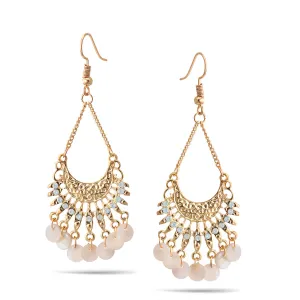 GOLD MOTHER OF PEARL AND CRYSTAL CHANDELIER EARRINGS #SQ321-1026-3926 (GE3)