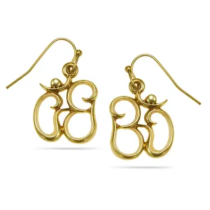 GOLD RELIGIOUS CHARM DROP EARRINGS #291MT3301 (1F9)