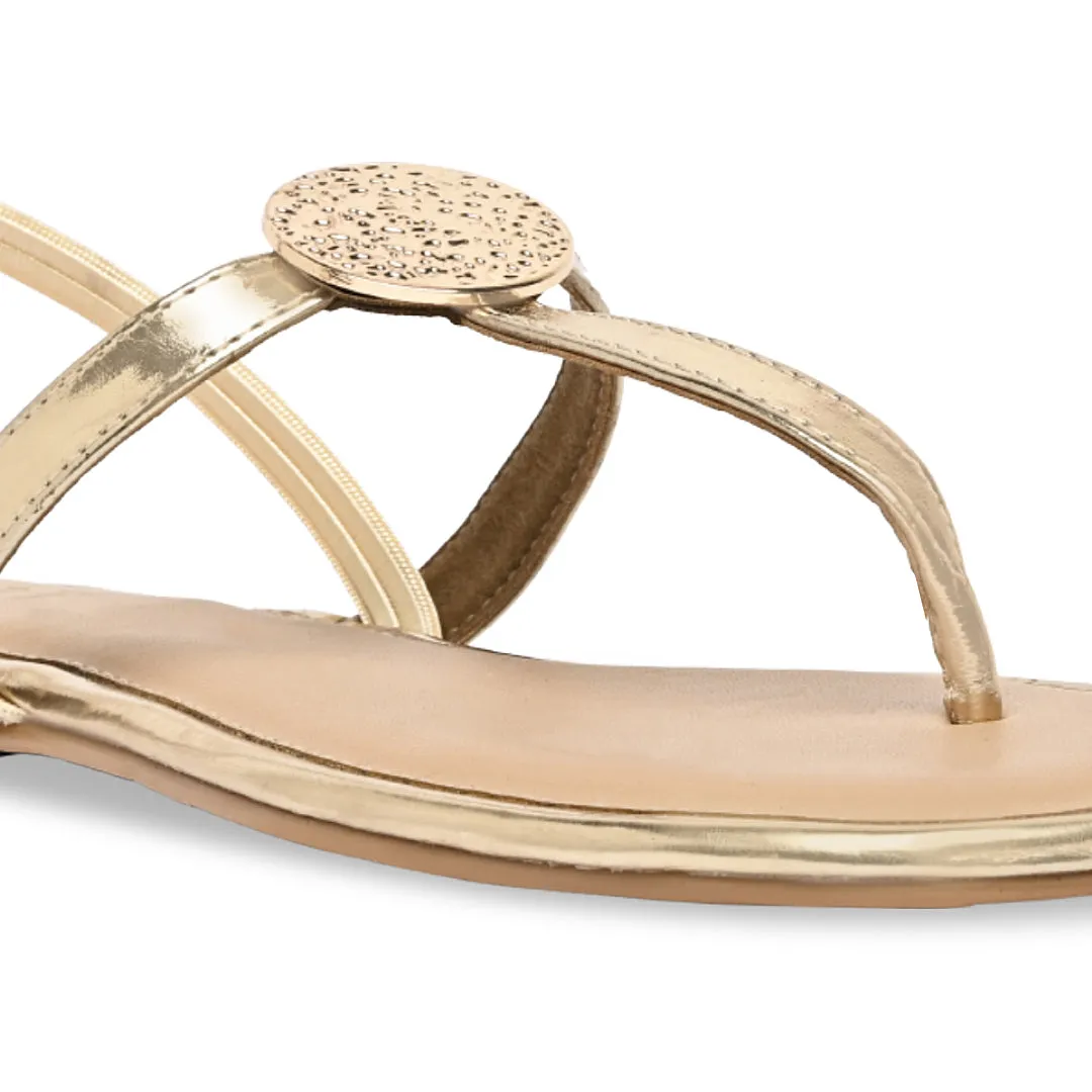 Gold Thong Coin Flat