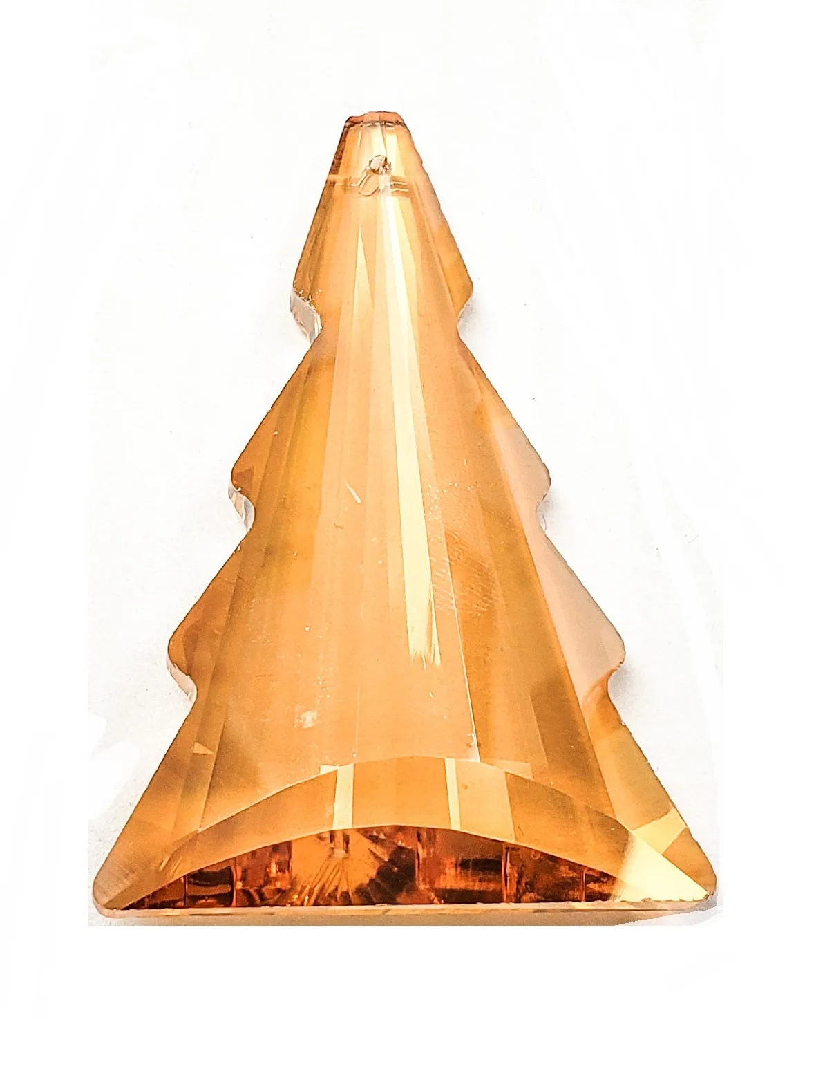 Golden Champagne Christmas Tree Chandelier Crystals, Gold Pine Tree Suncatcher