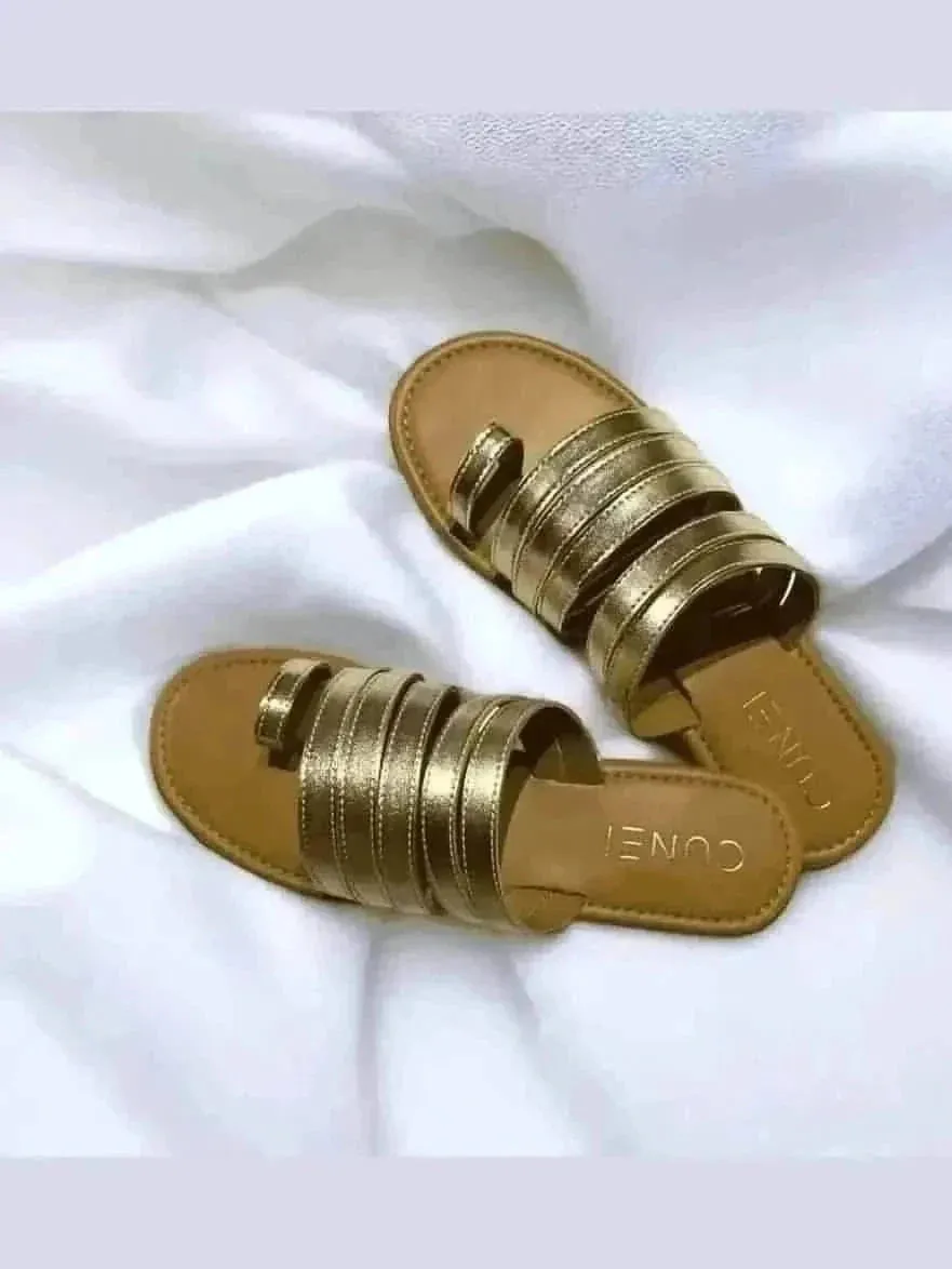 Golden Gladiator Slip Ons