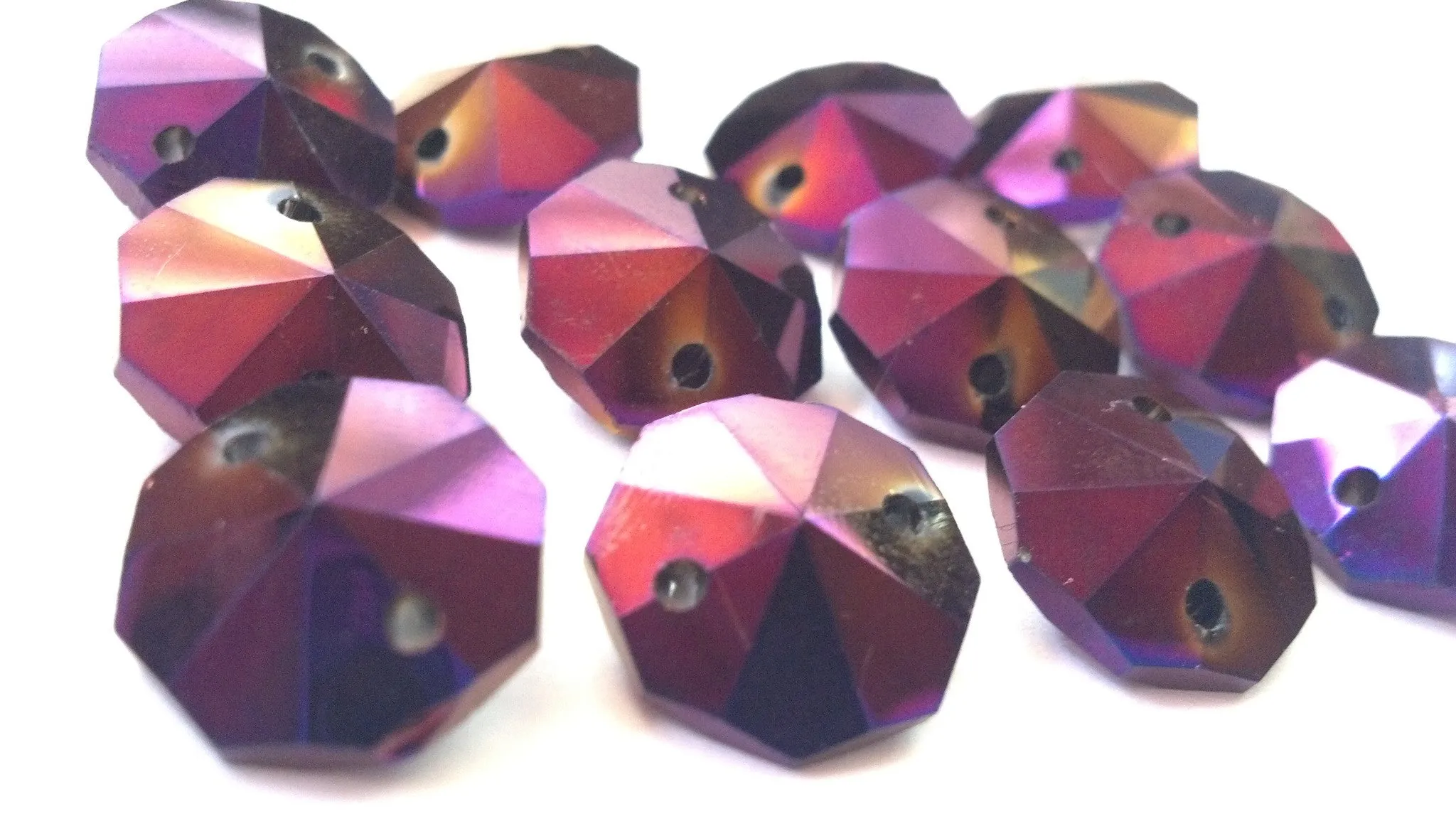 Golden Plum 14mm Octagon Beads Chandelier Crystals 2 Holes
