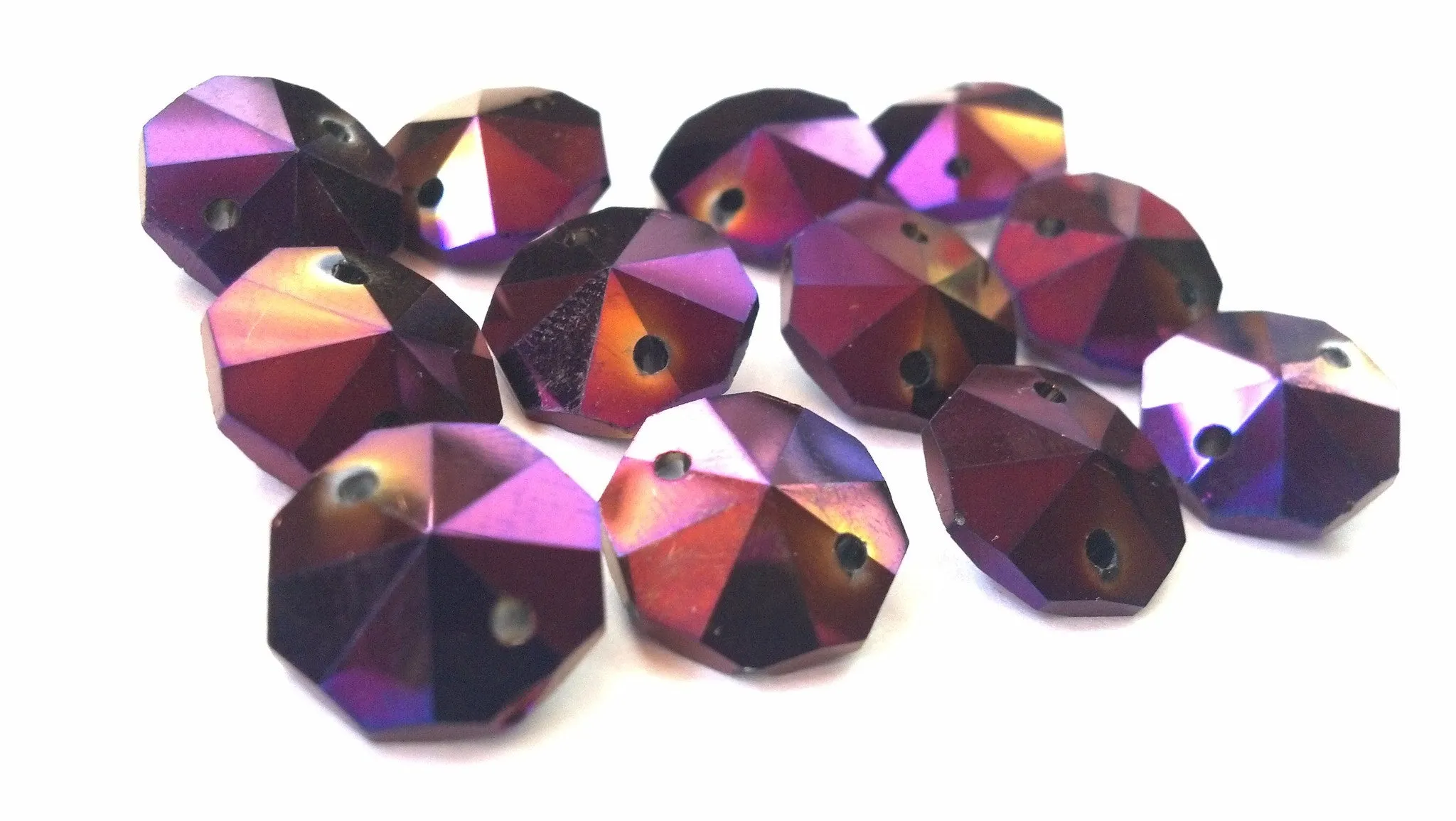 Golden Plum 14mm Octagon Beads Chandelier Crystals 2 Holes