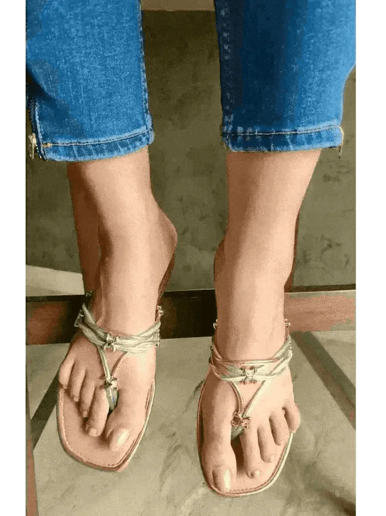 Golden Silver Metallic Flats