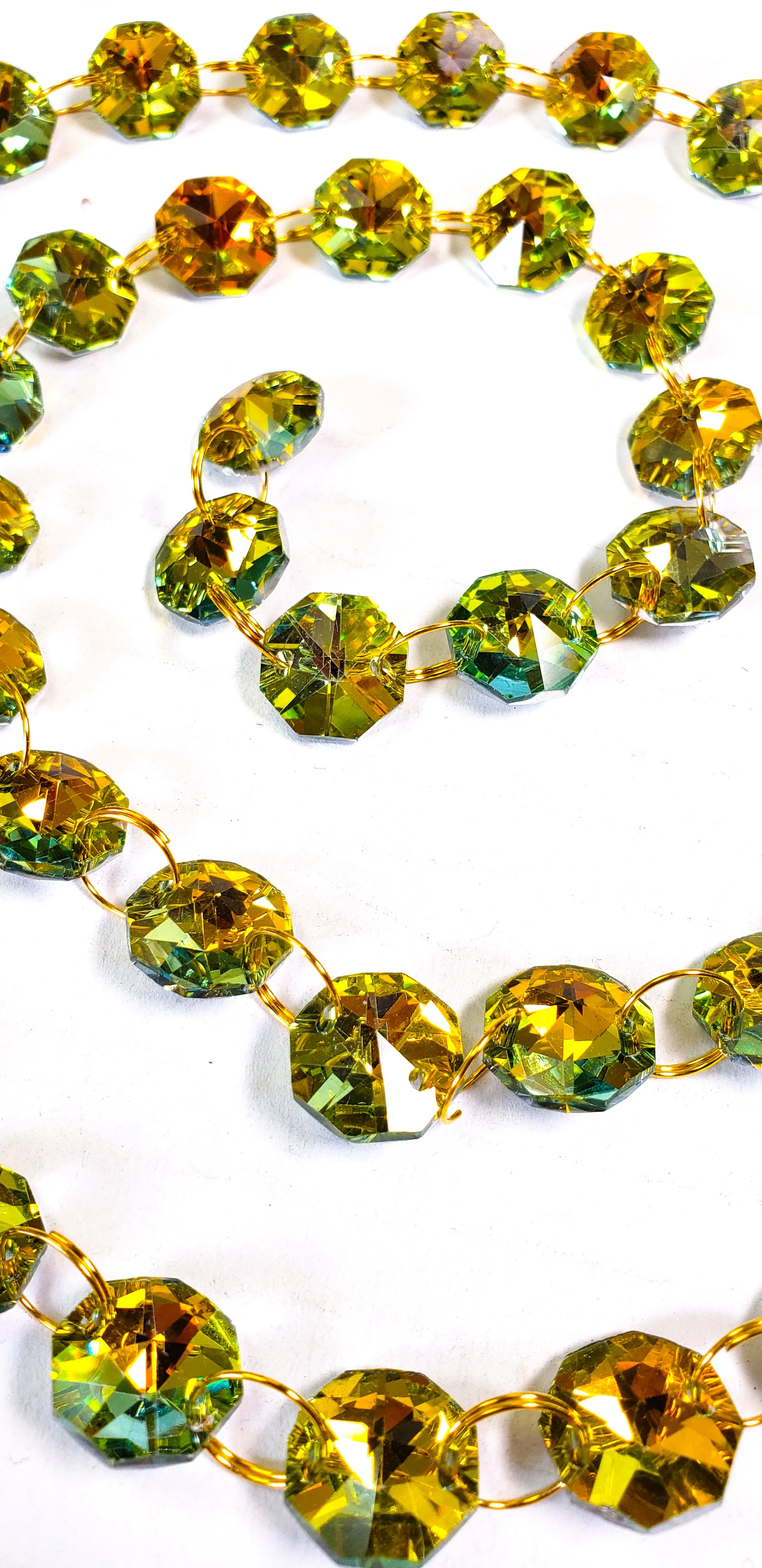 Golden Vitrail Meter Chandelier Crystals Garland - Ring Connectors