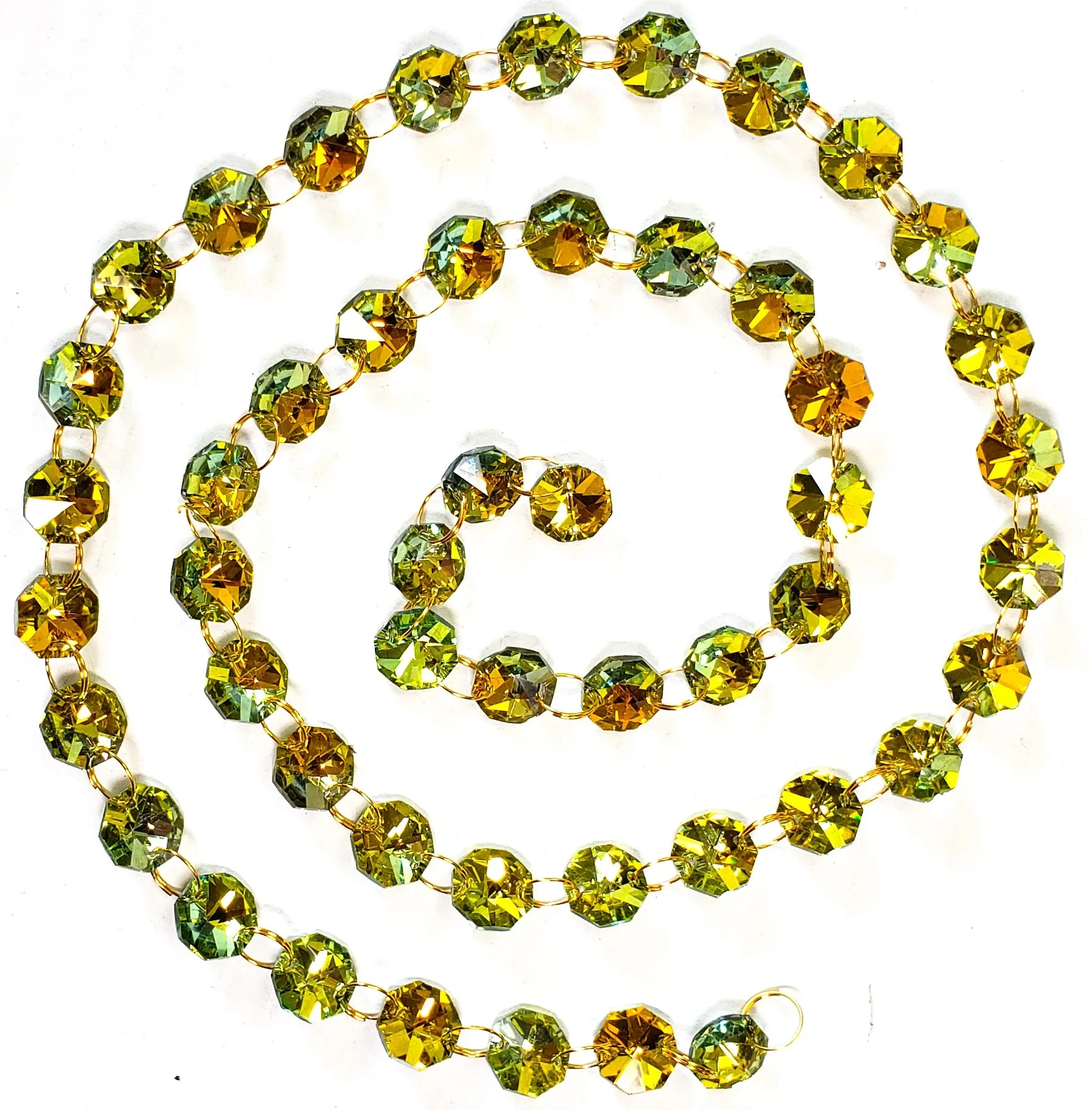 Golden Vitrail Meter Chandelier Crystals Garland - Ring Connectors
